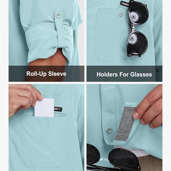 Powder Gray Light Blue Button-Up Shirt - Picture 3 of 9